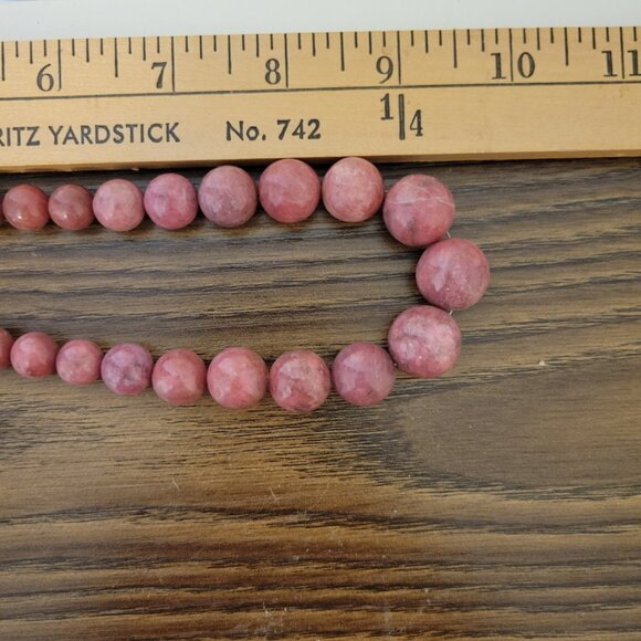 Jay King Mine Finds Pink Rhodonite Graduated Bead Necklace (707-630) EUC - Picture 4 of 5